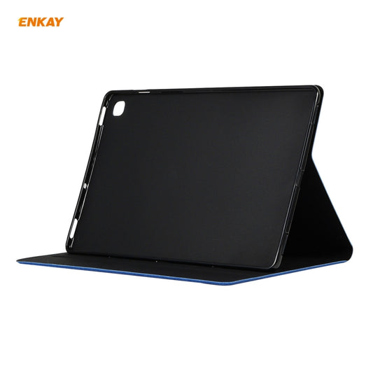 For Samsung Galaxy Tab A7 10.4 T500 / T505 2020 / 2022 ENKAY Coarse Cloth Pattern PU Leather + TPU Smart Case with Holder & Sleep / Wake-up Function(Black) - Other Galaxy Tab PC by ENKAY | Online Shopping UK | buy2fix