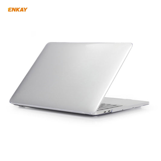 ENKAY 3 in 1 Crystal Laptop Protective Case + EU Version TPU Keyboard Film + Anti-dust Plugs Set for MacBook Pro 13.3 inch A1706 / A1989 / A2159 (with Touch Bar)(Transparent) by ENKAY
