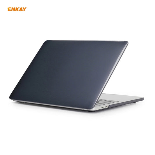 ENKAY 3 in 1 Crystal Laptop Protective Case + EU Version TPU Keyboard Film + Anti-dust Plugs Set for MacBook Pro 13.3 inch A1708 (without Touch Bar)(Black) by ENKAY