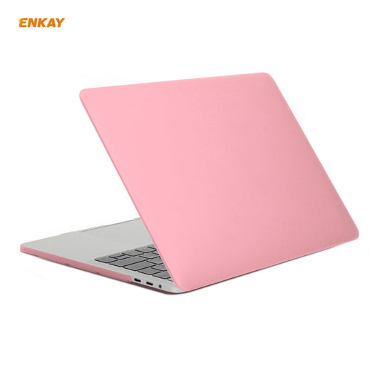 ENKAY 3 in 1 Matte Laptop Protective Case + US Version TPU Keyboard Film + Anti-dust Plugs Set for MacBook Pro 13.3 inch A1708 (without Touch Bar)(Pink) by ENKAY