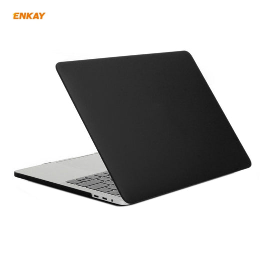 ENKAY 3 in 1 Matte Laptop Protective Case + EU Version TPU Keyboard Film + Anti-dust Plugs Set for MacBook Pro 13.3 inch A1708 (without Touch Bar)(Black) by ENKAY