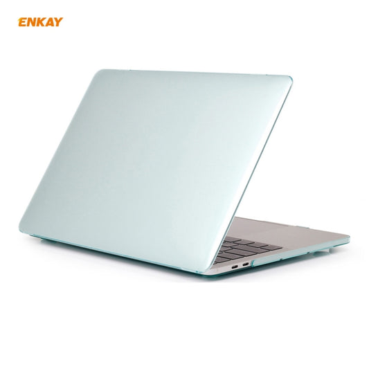 ENKAY 3 in 1 Crystal Laptop Protective Case + EU Version TPU Keyboard Film + Anti-dust Plugs Set for MacBook Pro 15.4 inch A1707 & A1990 (with Touch Bar)(Green) by ENKAY