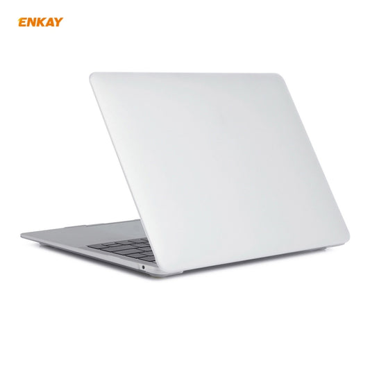 ENKAY 3 in 1 Matte Laptop Protective Case + US Version TPU Keyboard Film + Anti-dust Plugs Set for MacBook Air 13.3 inch A1932 (2018)(White) by ENKAY