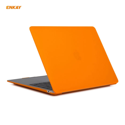 ENKAY 3 in 1 Matte Laptop Protective Case + EU Version TPU Keyboard Film + Anti-dust Plugs Set for MacBook Air 13.3 inch A2179 & A2337 (2020)(Orange) by ENKAY