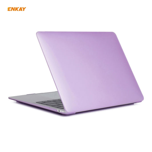 ENKAY 3 in 1 Matte Laptop Protective Case + EU Version TPU Keyboard Film + Anti-dust Plugs Set for MacBook Air 13.3 inch A2179 & A2337 (2020)(Purple) by ENKAY