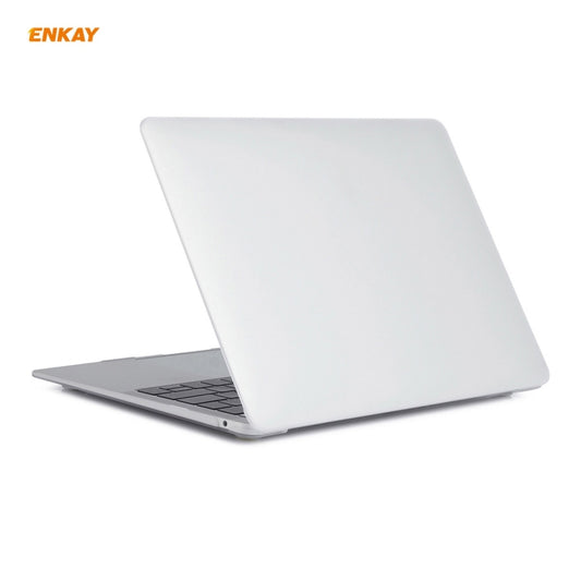 ENKAY 3 in 1 Matte Laptop Protective Case + EU Version TPU Keyboard Film + Anti-dust Plugs Set for MacBook Air 13.3 inch A2179 & A2337 (2020)(White) by ENKAY