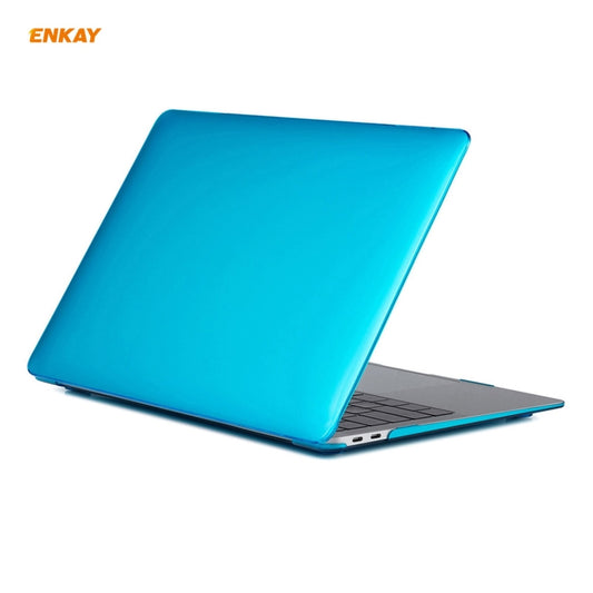 For MacBook Air 13.3 inch A2179 & A2337 2020 ENKAY 3 in 1 Crystal Laptop Protective Case + US Version TPU Keyboard Film + Anti-dust Plugs Set(Light Blue) by ENKAY