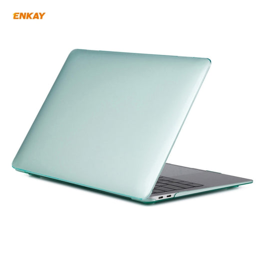 For MacBook Air 13.3 inch A2179 & A2337 2020 ENKAY 3 in 1 Crystal Laptop Protective Case + EU Version TPU Keyboard Film + Anti-dust Plugs Set(Green) by ENKAY