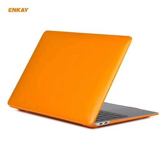 For MacBook Air 13.3 inch A2179 & A2337 2020 ENKAY 3 in 1 Crystal Laptop Protective Case + EU Version TPU Keyboard Film + Anti-dust Plugs Set(Orange) by ENKAY