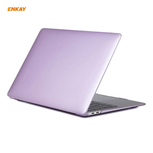 For MacBook Air 13.3 inch A2179 & A2337 2020 ENKAY 3 in 1 Crystal Laptop Protective Case + EU Version TPU Keyboard Film + Anti-dust Plugs Set(Purple) by ENKAY