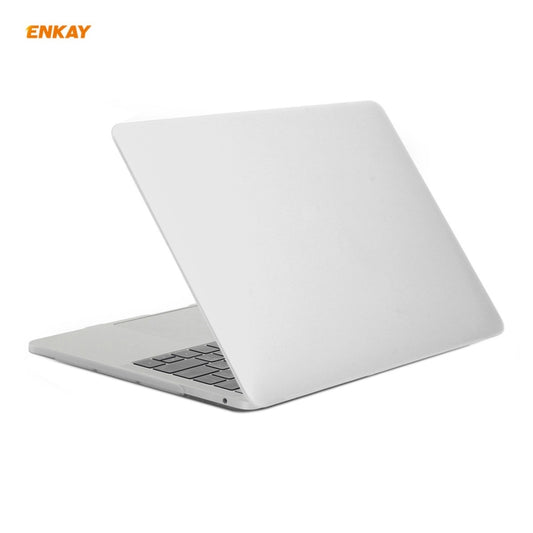ENKAY 3 in 1 Matte Laptop Protective Case + EU Version TPU Keyboard Film + Anti-dust Plugs Set for MacBook Pro 13.3 inch A2251 & A2289 & A2338 (with Touch Bar)(White) by ENKAY