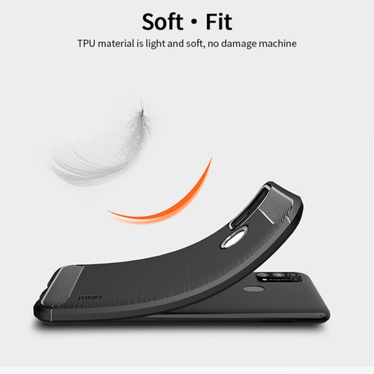 For Samsung Galaxy M31/ F41/ M21s/ M31 Prime MOFI Gentleness Series Brushed Texture Carbon Fiber Soft TPU Case(Red) by MOFI