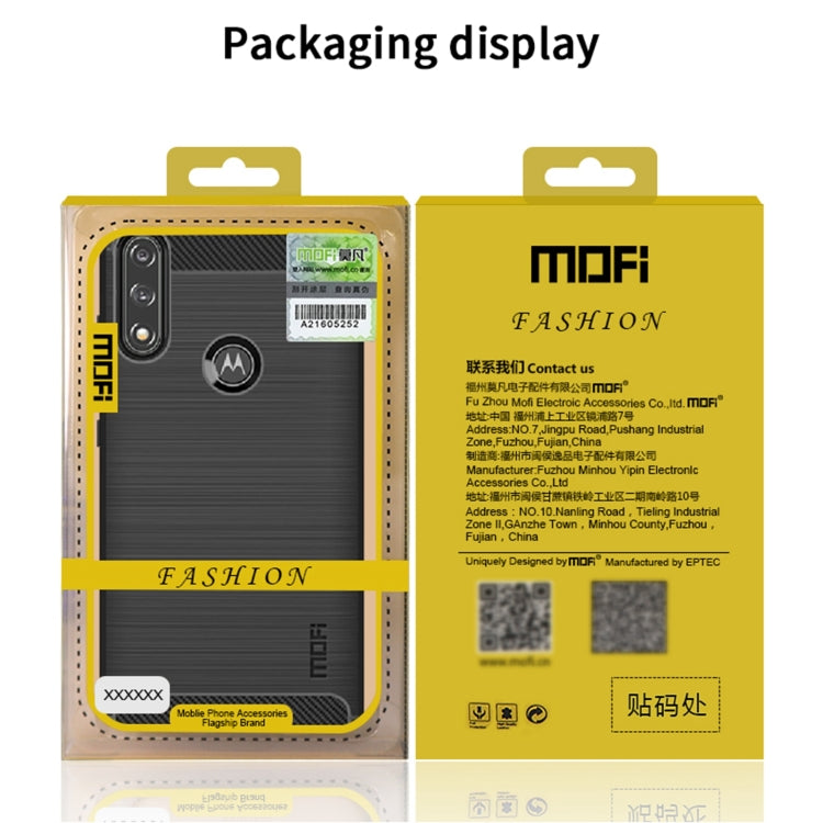 For Motorola Moto G10 / G30 MOFI Gentleness Series Brushed Texture Carbon Fiber Soft TPU Case(Blue) by MOFI