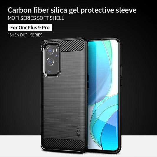 For OnePlus 9 Pro MOFI Gentleness Series Brushed Texture Carbon Fiber Soft TPU Case(Grey) by MOFI