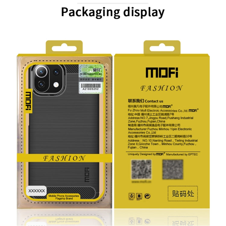For Xiaomi Mi 11 Pro MOFI Gentleness Series Brushed Texture Carbon Fiber Soft TPU Case(Black) by MOFI