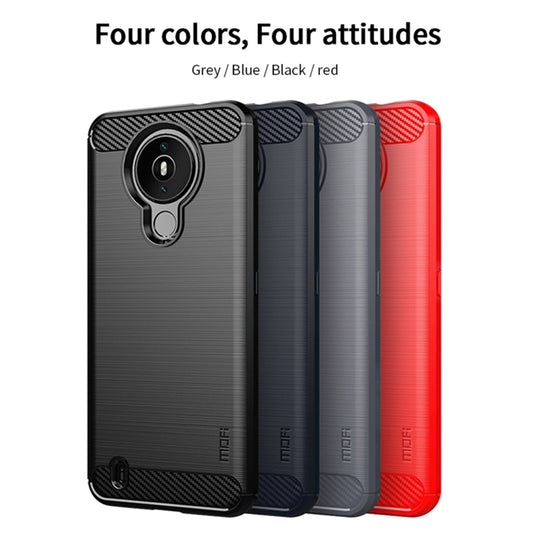 For Nokia 1.4 MOFI Gentleness Series Brushed Texture Carbon Fiber Soft TPU Case(Gray) by MOFI
