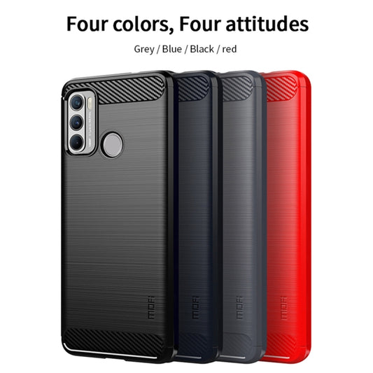 For Motorola G60 / G40 Fusion MOFI Gentleness Series Brushed Texture Carbon Fiber Soft TPU Case(Blue) by MOFI