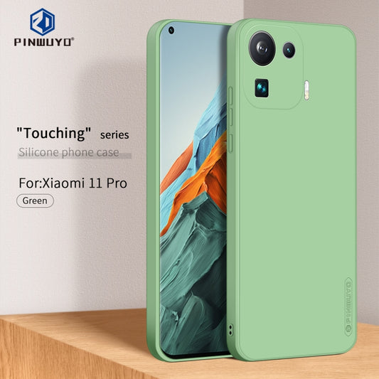 For Xiaomi Mi 11 Pro PINWUYO Touching Series Liquid Silicone TPU Shockproof Case(Green) by PINWUYO