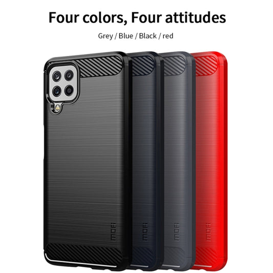 For Samsung Galaxy A22 4G MOFI Gentleness Series Brushed Texture Carbon Fiber Soft TPU Case(Red) by MOFI