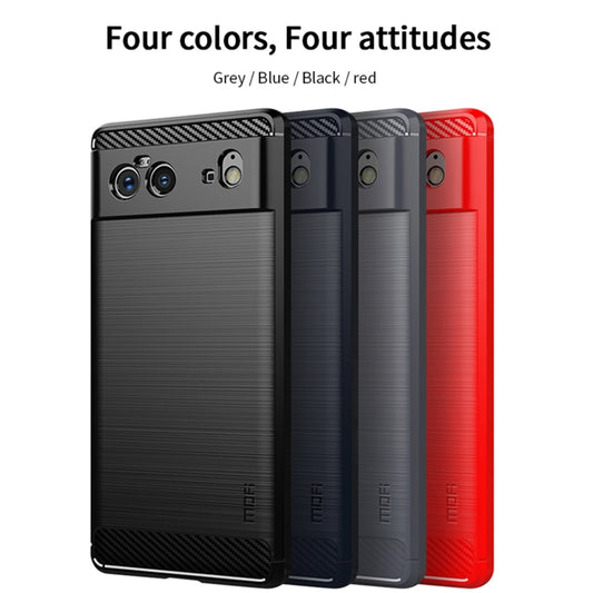 For Google Pixel 6 MOFI Gentleness Series Brushed Texture Carbon Fiber Soft TPU Case(Red) by MOFI