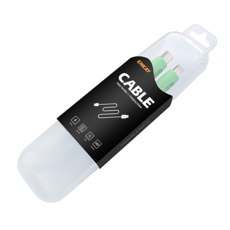 ENKAY Hat-Prince ENK-CB209 PD 20W 3A Type-C to 8 Pin Silicone Data Sync Fast Charging Cable, Cable Length: 1.2m(Green) by ENKAY
