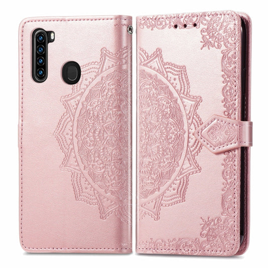 For Blackview A80 Pro Mandala Flower Embossed Horizontal Flip Leather Case with Holder & Three Card Slots & Wallet & Lanyard(Rose Gold) by buy2fix
