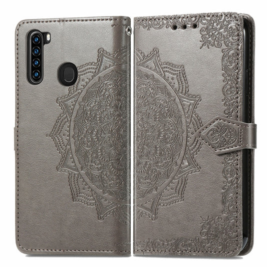 For Blackview A80 Pro Mandala Flower Embossed Horizontal Flip Leather Case with Holder & Three Card Slots & Wallet & Lanyard(Grey) by buy2fix