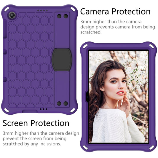 For Huawei MediaPad T10 9.7 / T10 10.1 Honeycomb Design EVA + PC Material Four Corner Anti Falling Protective Shell with Strap(Purple+Black) - Huawei by buy2fix | Online Shopping UK | buy2fix