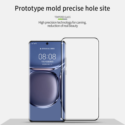 For Huawei P50 Pro MOFI 9H 3D Explosion Proof Thermal Bending Full Screen Covered Tempered Glass Film(Black) by MOFI
