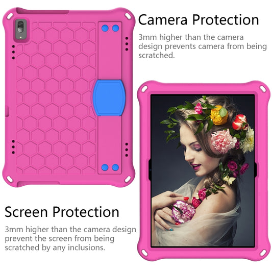 For Lenovo Smart Tab M10 TB-605F Honeycomb Design EVA + PC Material Four Corner Anti Falling Flat Protective Shell with Strap(RoseRed+Blue) - Lenovo by buy2fix | Online Shopping UK | buy2fix
