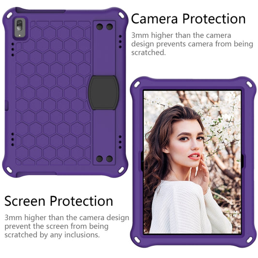 For Lenovo Tab 4 10 TB-X304F/N Honeycomb Design EVA + PC Material Four Corner Anti Falling Flat Protective Shell with Strap(Purple+Black) - Lenovo by buy2fix | Online Shopping UK | buy2fix