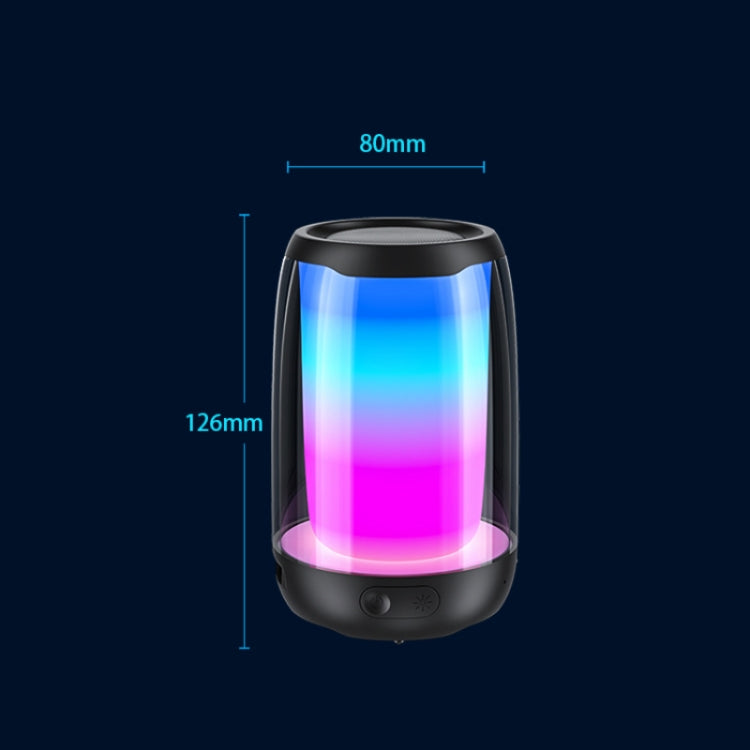 P4 LED Portable Bluetooth Wireless Bass Waterproof Outdoor Speaker Support AUX / TF Card / USB(Black) by buy2fix