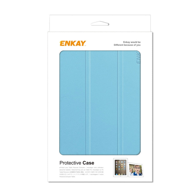 For iPad mini 2024 / mini 6 ENKAY Custer Texture Horizontal Flip PU+PC Leather Tablet Case with Three-folding Holder & Sleep / Wake-up Function(Dark Blue) by ENKAY