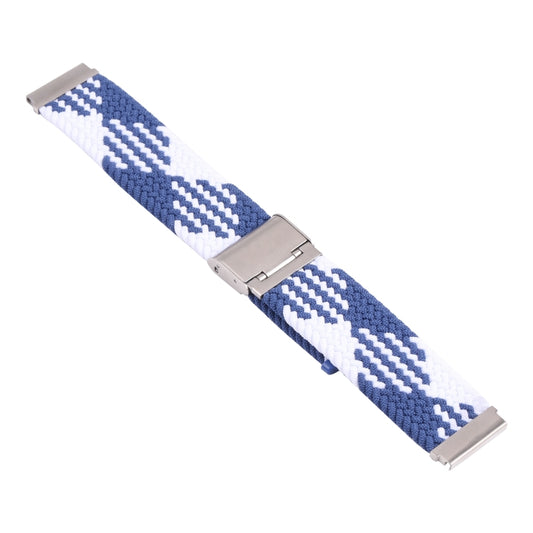 For Samsung Galaxy Watch 4 / Watch 5 20mm Nylon Braided Metal Buckle Watch Band(Z Blue White) by buy2fix