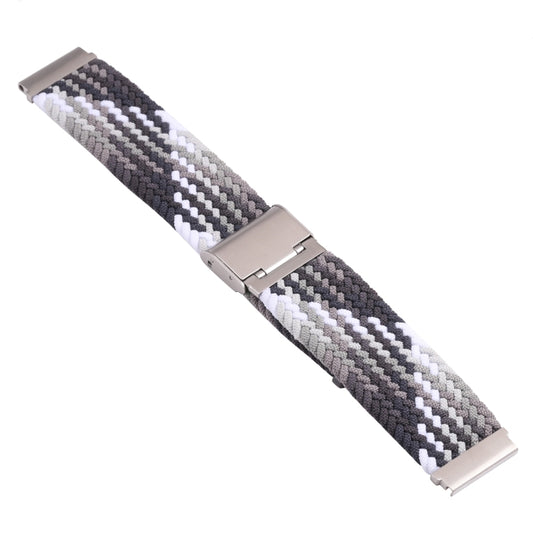 For Samsung Galaxy Watch 4 / Watch 5 20mm Nylon Braided Metal Buckle Watch Band(Z Black Gray) by buy2fix