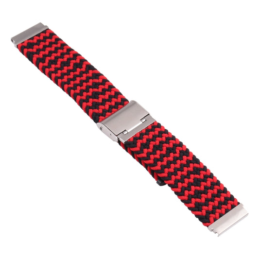For Samsung Galaxy Watch 4 / Watch 5 20mm Nylon Braided Metal Buckle Watch Band(W Black Red) by buy2fix