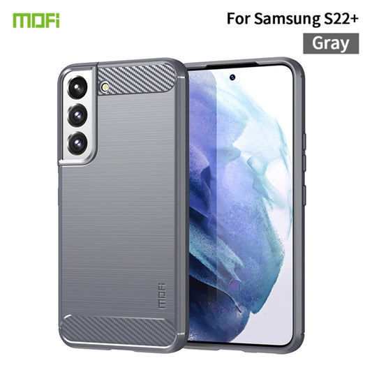 For Samsung Galaxy S22+ 5G MOFI Gentleness Series Brushed Texture Carbon Fiber Soft TPU Case(Gray) by MOFI
