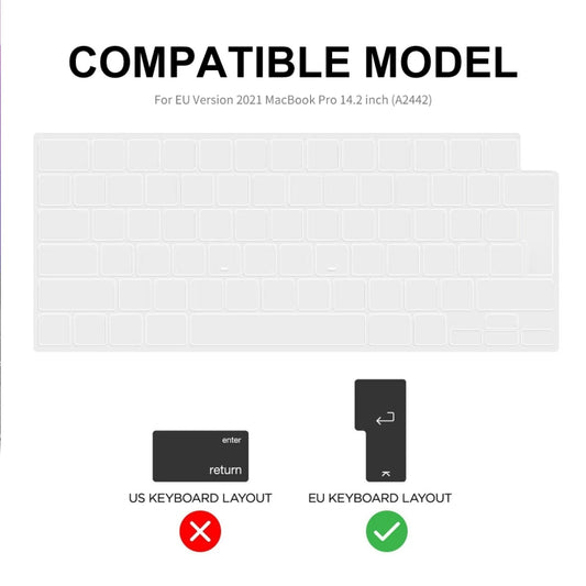 ENKAY Hat-Prince 3 in 1 Matte Laptop Protective Case + TPU Keyboard Film + Anti-dust Plugs Set for MacBook Pro 14.2 inch A2442 2021/A2779 2023/14 inch A3434 2025 (M5), Version:EU Version(Purple) by ENKAY