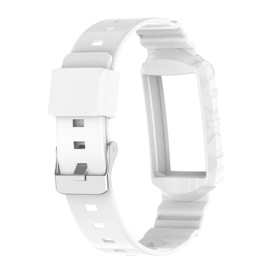 For Fitbit Charge 5 Silicone One Body Armor Watch Band(White) by buy2fix