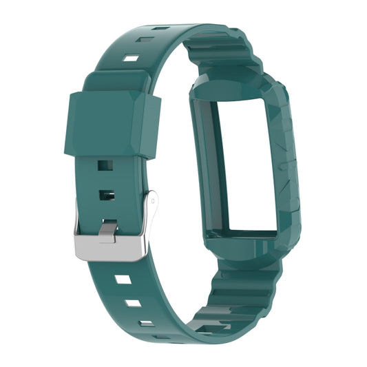 For Fitbit Charge 4 SE Silicone One Body Armor Watch Band(Green Pine Needles) by buy2fix