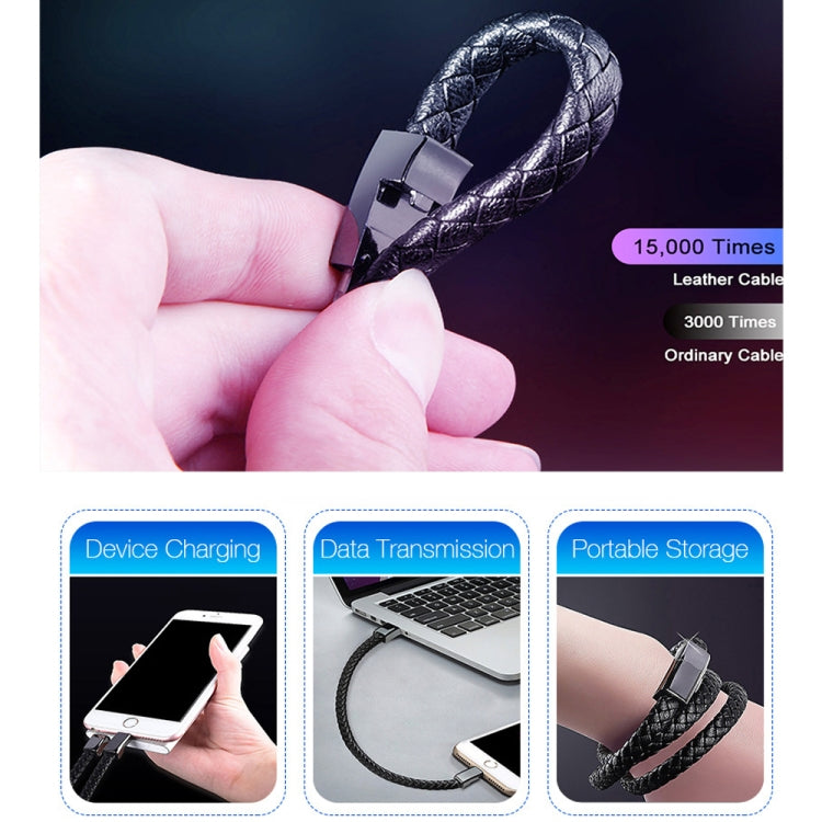 XJ-73 20cm USB to 8 Pin Bracelet Charging Data Cable(Brown) by buy2fix