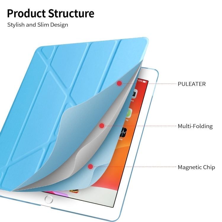 Multi-folding TPU Back Flip Leather Smart Tablet Case for iPad Pro 12.9 inch 2015 / 2017(Rose Gold) - iPad Pro 12.9 inch Cases by buy2fix | Online Shopping UK | buy2fix