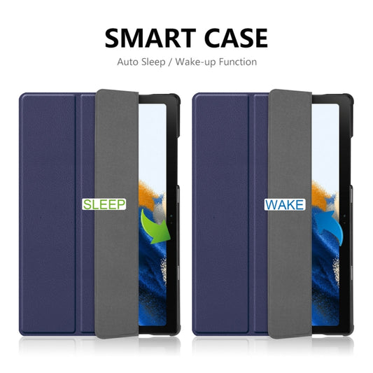 For Samsung Galaxy Tab A8 10.5 2021 ENKAY Custer Texture Leather Smart Tablet Case(Dark Blue) - Other Galaxy Tab PC by ENKAY | Online Shopping UK | buy2fix