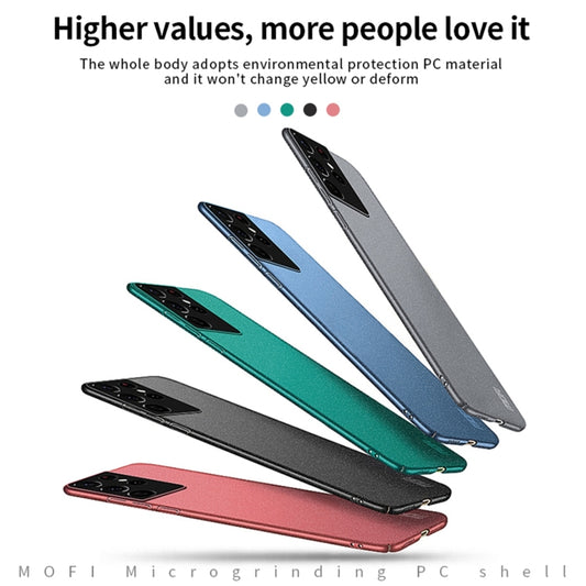 For Samsung Galaxy S21 Ultra 5G MOFI Fandun Series Frosted Ultra-thin PC Hard Phone Case(Blue) by MOFI