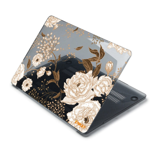 ENKAY Vintage Pattern Series Laotop Protective Crystal Case For MacBook Pro 16.2 inch A2485 2021/A2880 2023(Golden Peony) by ENKAY