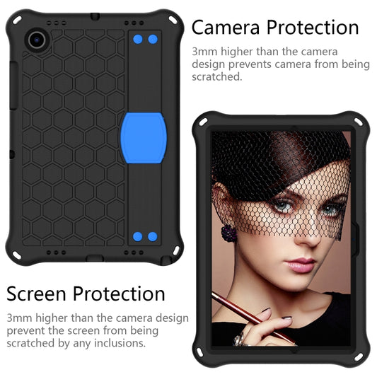 For Galaxy Tab A8 10.5 2021 X200/X205 Honeycomb EVA+PC Tablet Case with Strap(Black+Blue) - Other Galaxy Tab PC by buy2fix | Online Shopping UK | buy2fix
