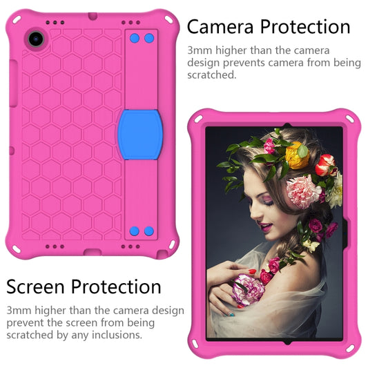 For Galaxy Tab A8 10.5 2021 X200/X205 Honeycomb EVA+PC Tablet Case with Strap(Rose Red+Blue) - Other Galaxy Tab PC by buy2fix | Online Shopping UK | buy2fix