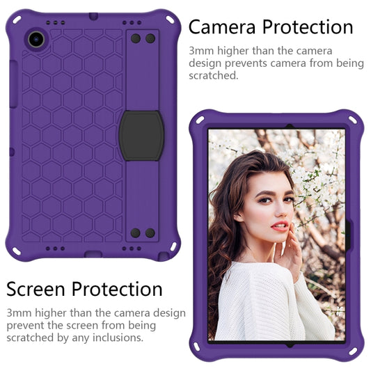 For Galaxy Tab A8 10.5 2021 X200/X205 Honeycomb EVA+PC Tablet Case with Strap(Purple+Black) - Other Galaxy Tab PC by buy2fix | Online Shopping UK | buy2fix