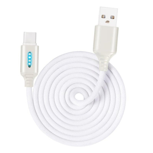 USB-C / Type-C Interface Zinc Alloy Marquee Luminous Intelligent Automatic Power off Charging Data Cable(white) by buy2fix