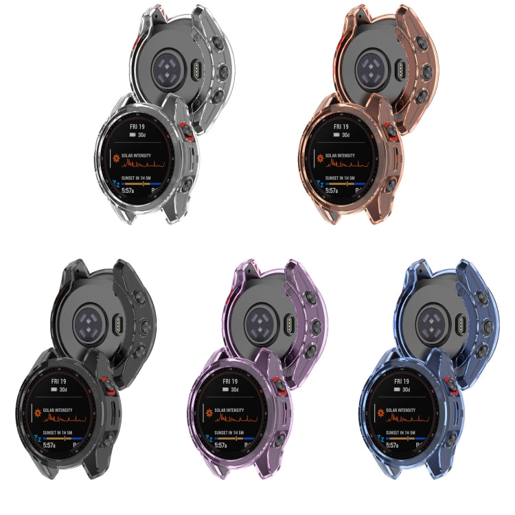 For Garmin Fenix 7s Shockproof TPU Soft Protective Case(Purple) by buy2fix